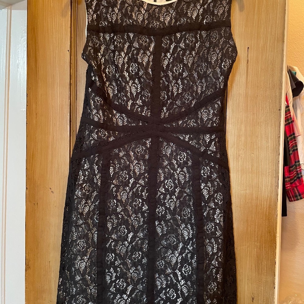 Black and white lace mini